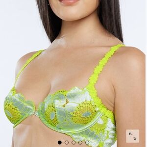 NWT Savage Fenty Size 38C Perfect Poppies Lace Demi Bra Seashell Poppylicious